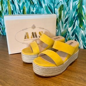 Yellow Wedge Shoes
